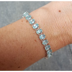 Zilveren armband gezet met ovale facet geslepen Apatiet