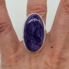 925 Sterling zilveren ring met Charoiet verstelbaar