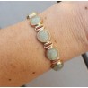 Rosé vergulde armband gezet met ronde cabochon Aventurijn