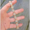 Rosé vergulde armband gezet met ronde cabochon Aventurijn