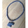 Edelsteenketting met Sodaliet en olifant hanger van Sodaliet