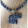 Edelsteenketting met Sodaliet en olifant hanger van Sodaliet