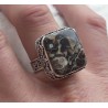 Zilveren ring met Turitella Agaat gezet in bewerkte setting 18 m