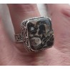 Zilveren ring met Turitella Agaat gezet in bewerkte setting 18 m