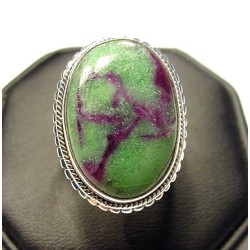 Zilveren edelsteen ring met Robijn Zoisiet ring maat 18 mm