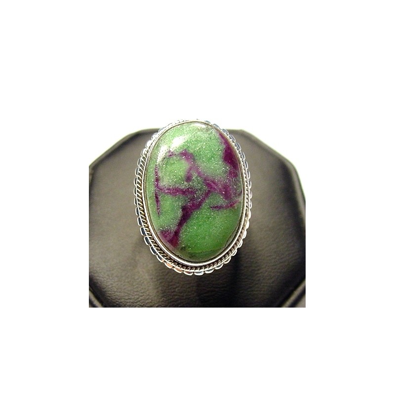 Zilveren edelsteen ring met Robijn Zoisiet ring maat 18 mm