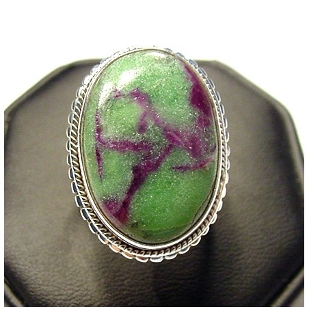 Zilveren edelsteen ring met Robijn Zoisiet ring maat 18 mm