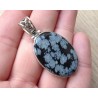Zilveren edelsteen hanger met sneeuwvlok Obsidiaan