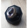 Zilveren edelsteen ring met roze Amethist ring maat 17 mm.