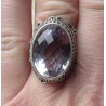 Zilveren edelsteen ring met roze Amethist ring maat 17 mm.