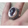 Zilveren edelsteen ring met roze Amethist ring maat 17 mm.