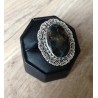 Zilveren edelsteen ring met Pietersiet bewerkte setting maat 17