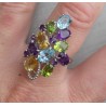 Zilveren ring met Topaas, Amethist, Peridot en Citrien 18 mm