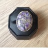 Zilveren edelsteen ring met koper Charoiet maat 17.5 mm