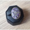 Zilveren edelsteen ring met koper Charoiet maat 17.5 mm