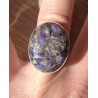 Zilveren edelsteen ring met koper Charoiet maat 17.5 mm