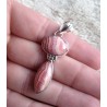 Zilveren edelsteen hanger ovale en druppelvorm Rhodochrosiet