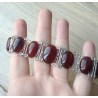 Zilveren edelsteen armband met ovale Carneool schakels