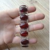 Zilveren edelsteen armband met ovale Carneool schakels