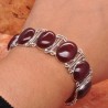Zilveren edelsteen armband met ovale Carneool schakels