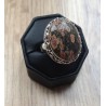 Zilveren edelsteen ring met Luipaard Jaspis ring maat 19 mm