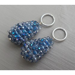 Creool hanger set met druppel van blauwe kristallen