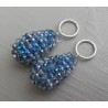 Creool hanger set met druppel van blauwe kristallen