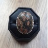 Zilveren edelsteen ring met Luipaard Jaspis ring maat 19 mm