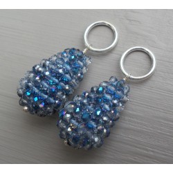 Creool hanger set met druppel van blauwe kristallen
