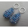 Creool hanger set met druppel van blauwe kristallen