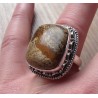 Zilveren edelsteen ring met Landschap Jasper bewerkte kop 17.5 m