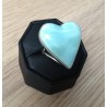 Zilveren edelsteen ring groot hart van Larimar 17.3 mm