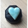 Zilveren edelsteen ring groot hart van Larimar 17.3 mm