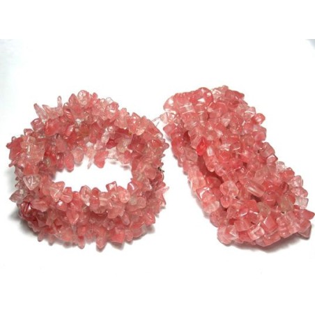 Brede splitarmband met Cherry Quartz