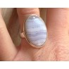 Zilveren edelsteen ring met ovale blauw Lace Agaat maat 18 mm