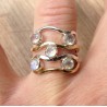Zilveren edelsteen ring met vijf Maansteentjes maat 17 mm