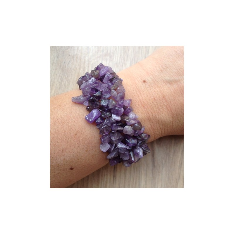 Brede splitarmband met Amethist