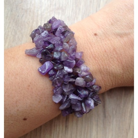 Brede splitarmband met Amethist