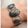 Zilveren edelsteen armband ovale en ronde Labradoriet