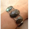 Zilveren edelsteen armband ovale en ronde Labradoriet