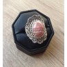 Zilveren ring Rhodochrosiet bewerkte kop en band 16.7 mm