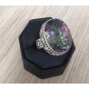 Zilveren edelsteen ring Mystic Topaas bewerkte setting maat 16.7