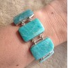 Zilveren edelsteen armband met Amazoniet schakels