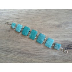 Zilveren edelsteen armband met Amazoniet schakels