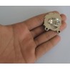 Zilveren ring met gezicht en zwarte Onyx stenen