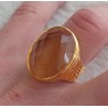 Vergulde zilveren ring gezet met ovale Citrien 17 mm