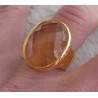 Vergulde zilveren ring gezet met ovale Citrien 17 mm