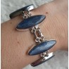Zilveren armband gezet met marquise Kyaniet schakels