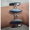 Zilveren armband gezet met marquise Kyaniet schakels