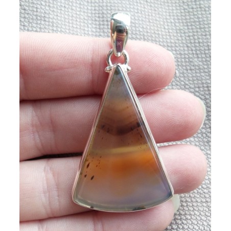 Zilveren hanger met driehoekige Montana Agaat